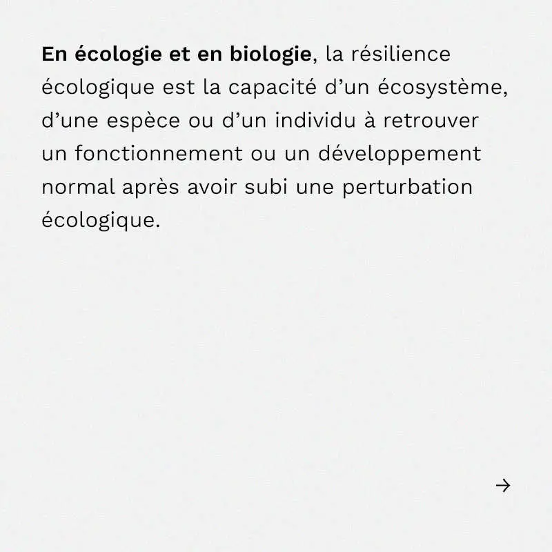 Définition de la résilience