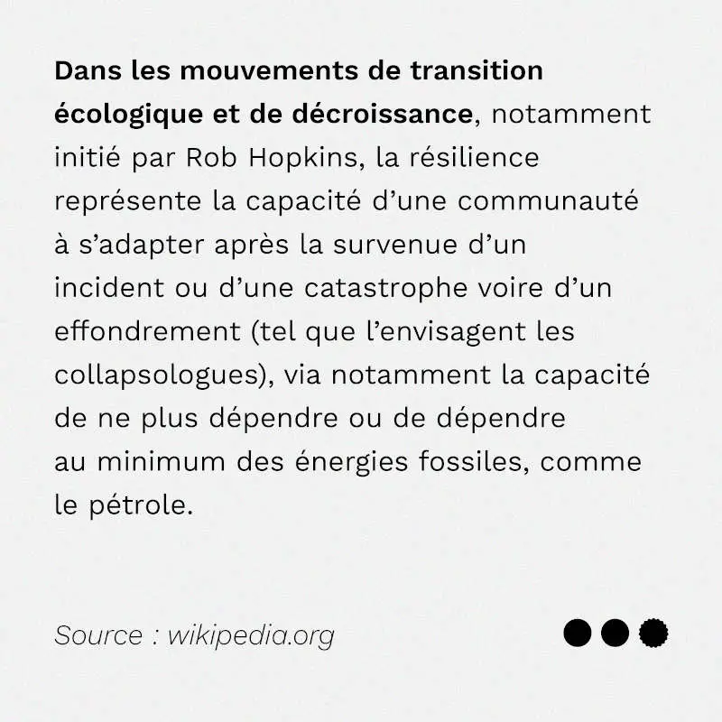 Définition de la résilience
