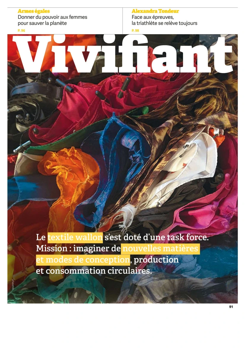 Page de couverture de l'article du Vif.be concernant Design for Resilience