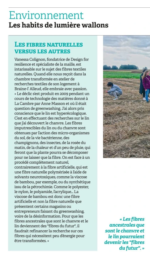 Extrait de l'article de journal du Vif.be concernant Design for Resilience