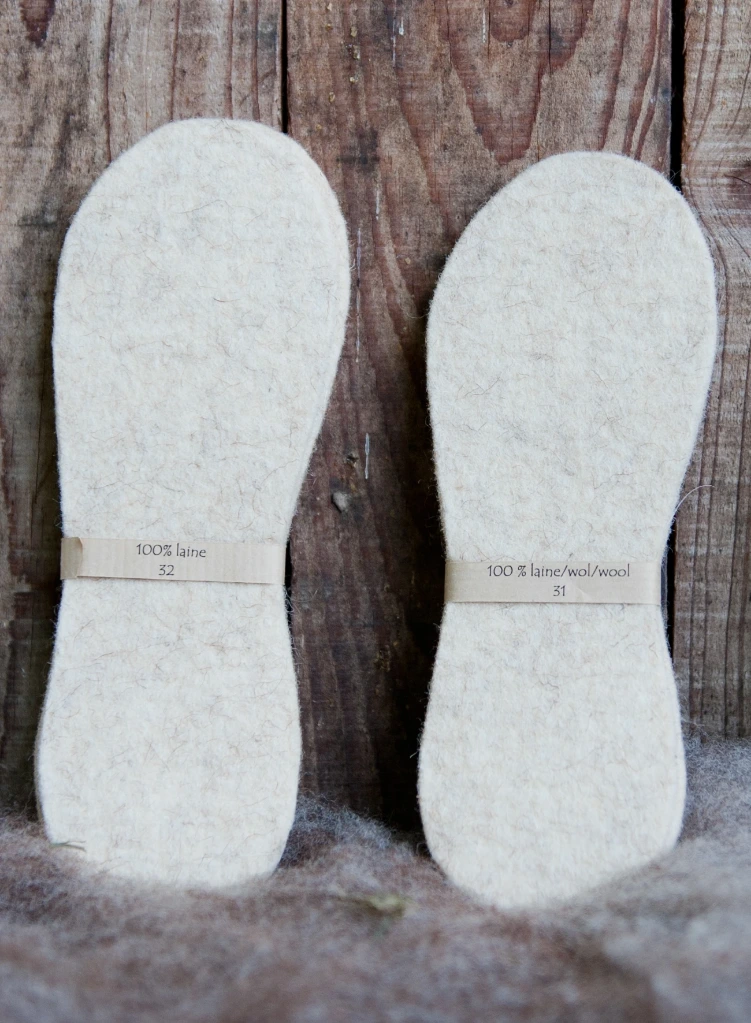 Semelles en laine pour chaussures